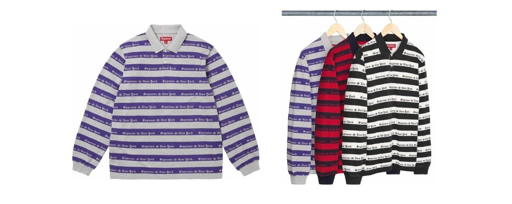 Supreme 2026AW Week5発売予定アイテムまとめ｜ブランド古着買取専門店LIFEOld English Stripe L/S Polo 22,000円画像