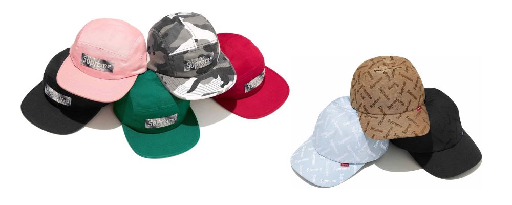 Supreme 2026AW Week5発売予定アイテムまとめ｜ブランド古着買取専門店LIFERhinestone Label Camp Cap 11,000円 / Monogram Jacquard 6-Panel 9,900円 画像