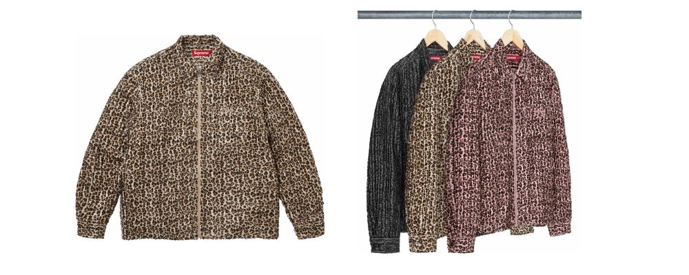 Supreme 2026AW Week5発売予定アイテムまとめ｜ブランド古着買取専門店LIFELeopard Frayed Zip Up Shirt 35,200円 画像