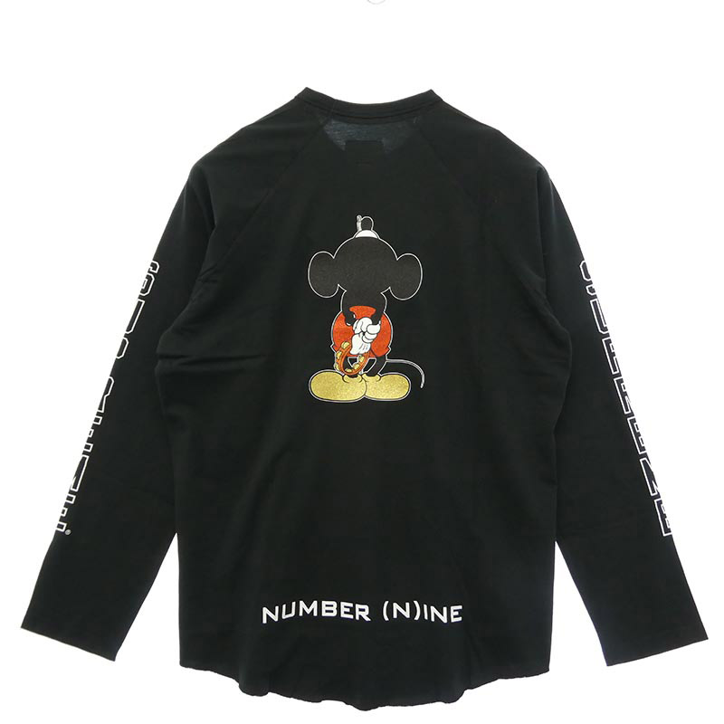 シュプリーム Disney ディズニー × Number (N)ine ナンバーナイン × Mickey Raglan L/s Top ミッキー ラグラン スリーブ クルーネック Tシャツ 買取実績 画像