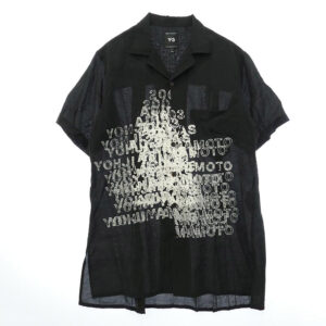 ワイスリー ヨウジヤマモト 26SS KR0169 PLACED GRAPHIC SHORT SLEEVE LONG SHIRT グラフィック プリント オープンカラー 半袖 ロングシャツ 買取実績 画像