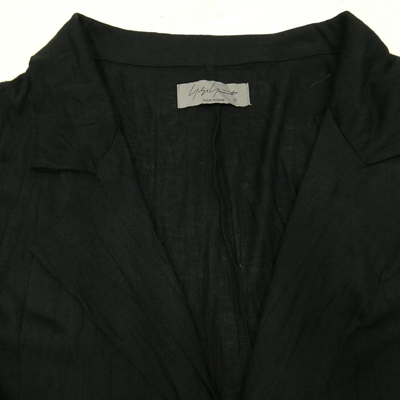 ヨウジヤマモトプールオム 21SS HD-T11-270 TE/RY PLAIN STITCH WRINKLE LONG JACKET シワ加工天竺ロングシャツジャケット 買取実績 画像
