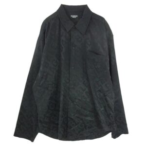 バレンシアガ 681812 HOMEWEAR BB モノグラム ロゴ 総柄 レーヨン オーバーサイズ 長袖シャツ 買取実績 画像
