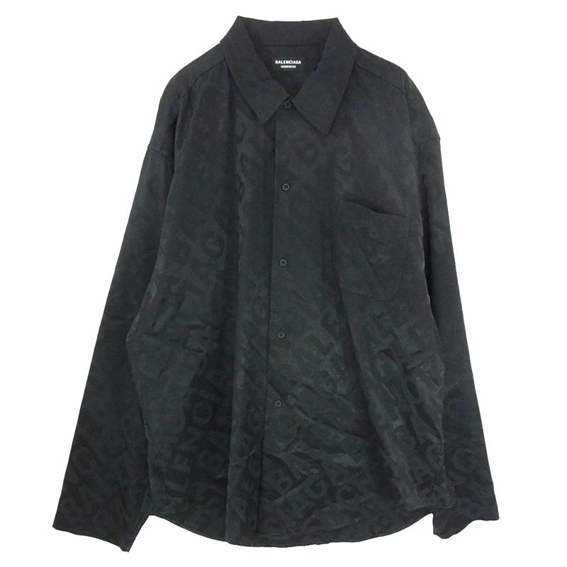 バレンシアガ 681812 HOMEWEAR BB モノグラム ロゴ 総柄 レーヨン オーバーサイズ 長袖シャツ 買取実績
