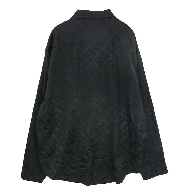 バレンシアガ 681812 HOMEWEAR BB モノグラム ロゴ 総柄 レーヨン オーバーサイズ 長袖シャツ 買取実績 画像
