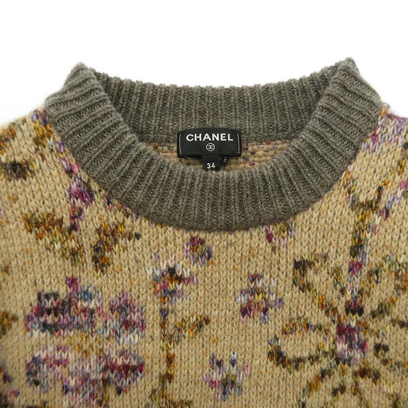 シャネル 22AW P73860K10588 ココマーク フローラル カシミア混 ニット セーター 買取実績 画像