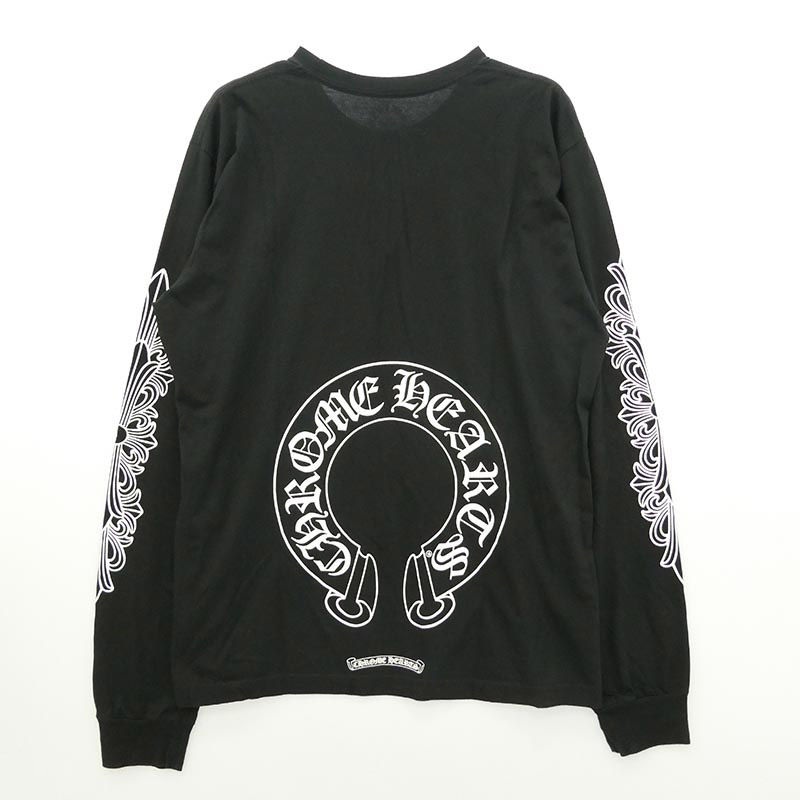 クロムハーツ(原本無) FLOLAL CROSS HORSESHOE L/S Tee フローラルクロス バックホースシュー プリント 長袖 Tシャツ 買取実績 画像