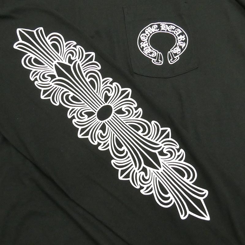 クロムハーツ(原本無) FLOLAL CROSS HORSESHOE L/S Tee フローラルクロス バックホースシュー プリント 長袖 Tシャツ 買取実績 画像