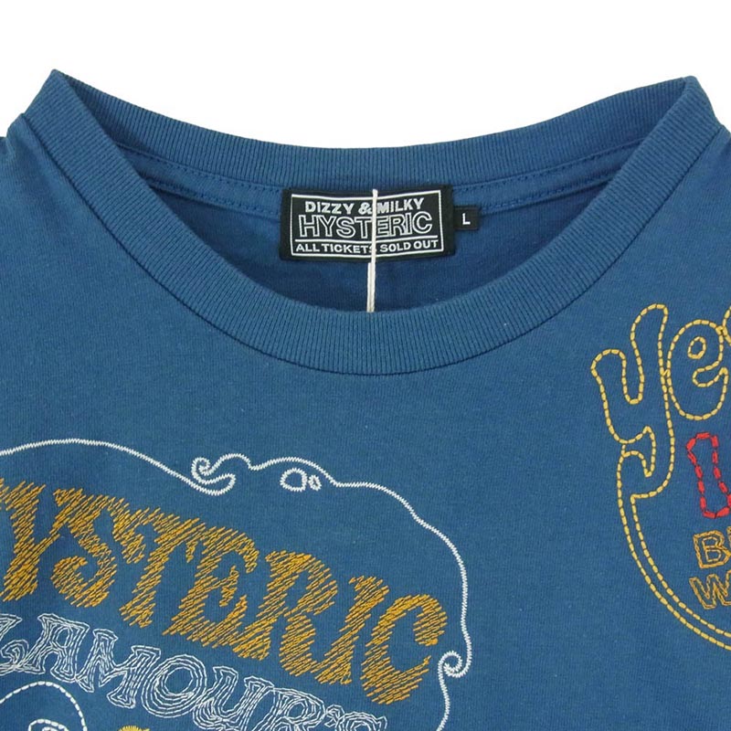 ヒステリックグラマー 26AW 02263CT03 HYSTERIC SCRATCH グラフィック 刺繍 コットン 半袖 Tシャツ カットソー 買取実績 画像