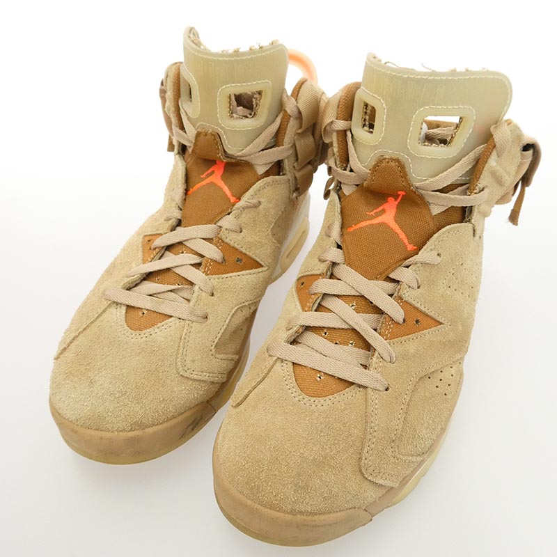 ナイキ 21AW DH0690-200 Travis Scott Air Jordan 6 British Khaki【フェイクバスターズ鑑定済】トラヴィススコット エアジョーダン6 ブリティッシュカーキ ハイカット スニーカー 買取実績 画像