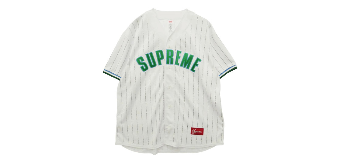 シュプリーム 22SS Rhinestone Stripe Baseball Jersey 買取実績
