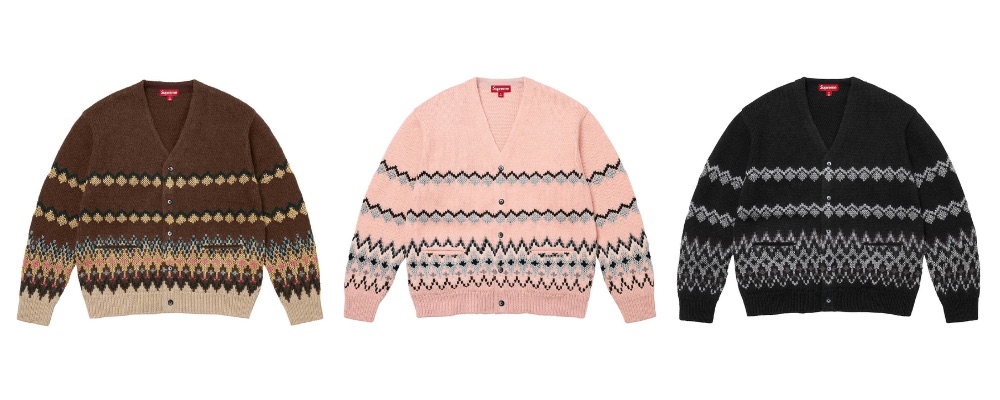 Supreme 2026AW Week10発売予定アイテムまとめ｜ブランド古着買取専門店LIFEMetallic Fair Isle Cardigan 33,000円画像