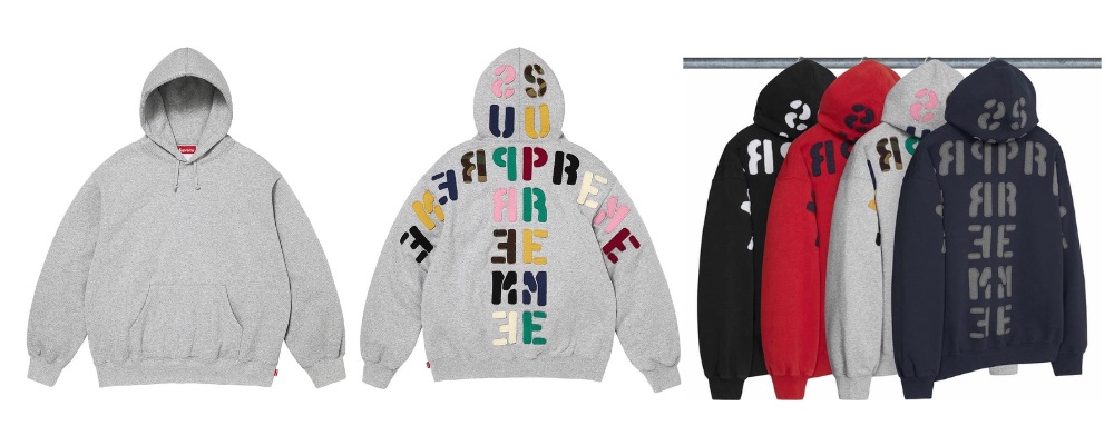 Supreme 2026AW Week7発売予定アイテムまとめ｜ブランド古着買取専門店LIFEMirrored Appliqué Hooded Sweatshirt 31,900円 画像