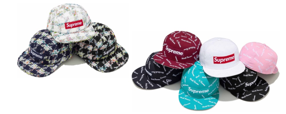 Supreme 2026AW Week8発売予定アイテムまとめ｜ブランド古着買取専門店LIFEMetallic Bouclé Camp Cap 11,000円 / World Famous Box Logo New Era® 10,450円 画像