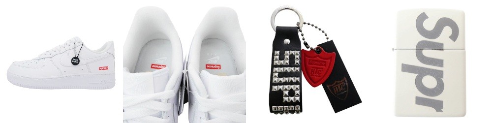Supreme CU9225-100 × Nike Air Force 1 Low White AF1 ホワイト系画像/Supreme 20SS Glow-in-the-Dark Zippo ホワイト系画像/Supreme HTC 23SS x Hollywood Trading Company Studded Keychain ブラック系画像