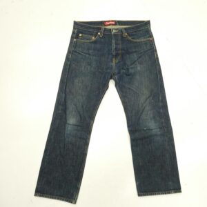 シュプリーム レザーロゴパッチ セルビッチ スリム ストレート デニム パンツ 買取実績