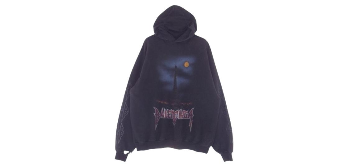 バレンシアガ PARIS MOON OVERSIZED POCKET HOODIE デストロイ加工 パーカー 買取実績