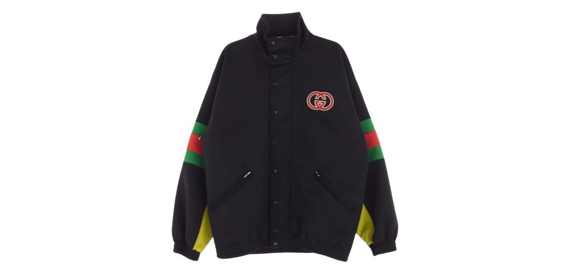 ドット柄虹色ショートジャケット グッチ 22AW 706437 XJETG ウェブストライプ ライトネオプレン