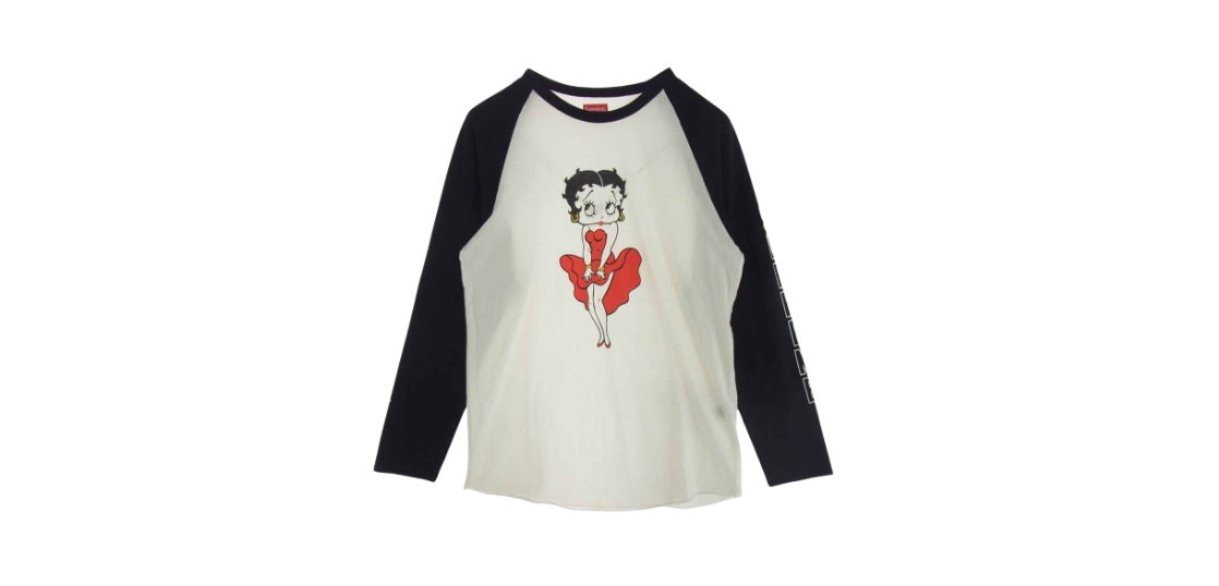 シュプリーム 16SS ベティーブープ ラグラン アームロゴ 長袖 Tシャツ カットソー 買取実績