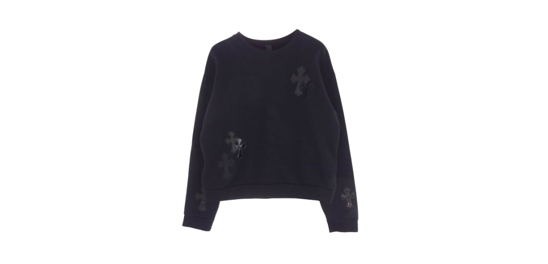 クロムハーツ（原本無）ハラコレザー クロスパッチ クルーネック スウェット 買取実績