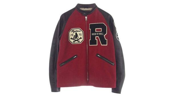 ヒステリックグラマー 0234AB07 ROCK’N ROLL シングルBZ ワッペン付 袖ラムレザー スタジャン買取実績