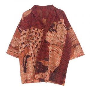 オム プリッセ イッセイミヤケ HP71JL175 春画転写 総柄 プリーツ ロング ジャケット 買取実績