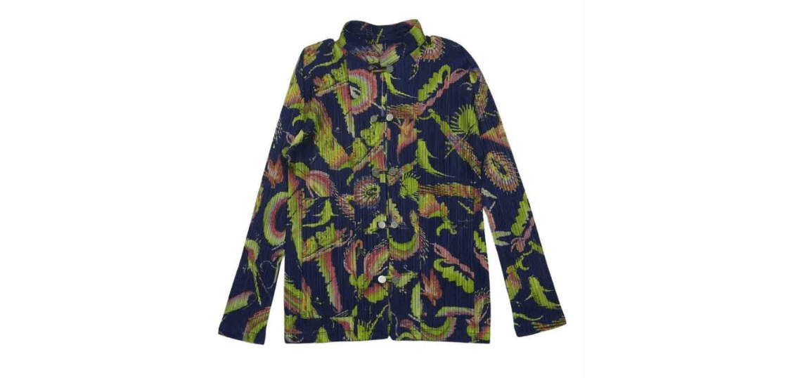 プリーツプリーズ　シャツジャケット プリーツプリーズ イッセイミヤケ PP63-JD633 チャイナ ボタン