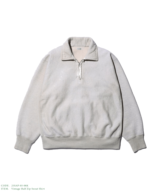 アプレッセ 2025SS 2025年新作 Vintage Half Zip Sweat Shirt ヴィンテージ加工 ハーフジップ スウェット 画像