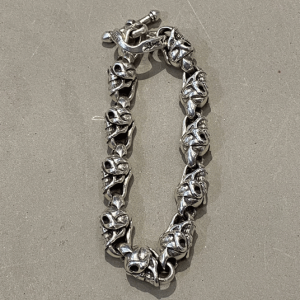ビルウォールレザー Mid Skull Bracelet 10LINK ミッド スカル ブレスレット
