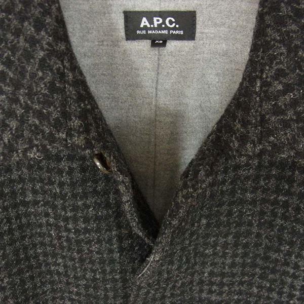 アーペーセー A.P.C ポーランド製 チェック 千鳥格子 ウール 厚手 ロング コート 買取実績 画像