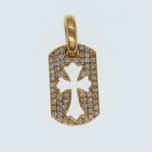クロムハーツ 22K DT TNY CO CRS P D タイニー カットアウト クロス ドッグタグ パヴェダイヤ ネックレストップ 買取実績
