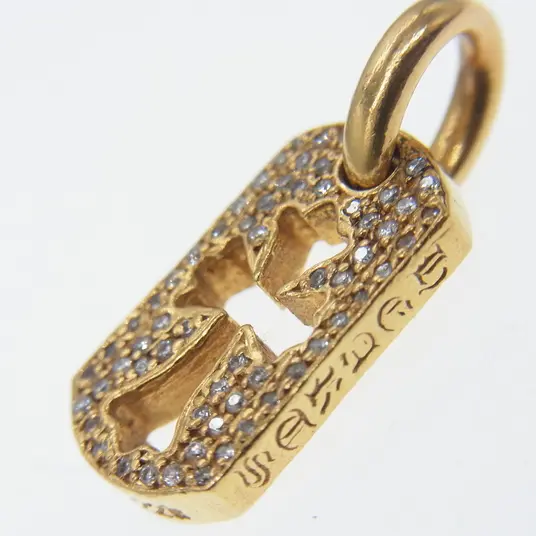 クロムハーツDT TNY CO CRS タイニーカットアウトクロスドッグタグ クロムハーツ 22K DT TNY CO CRS P D タイニー カットアウト クロス
