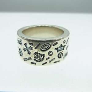 ガボール ギャランティ付属 GABORATORY ガボラトリー 12mm WIDE MULTI STAMP FLAT BAR RING BOLD  買取実績