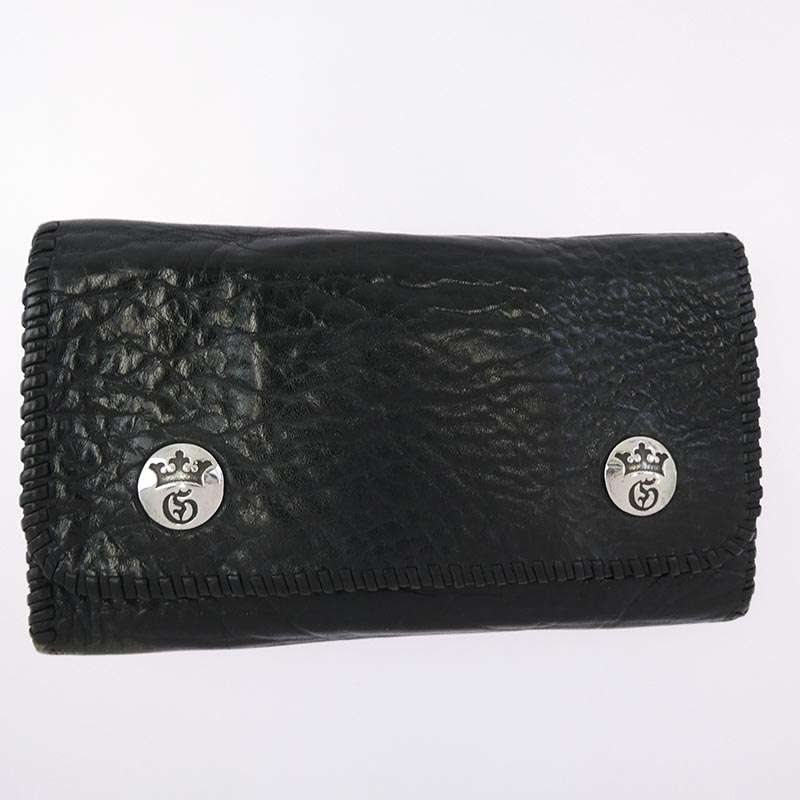 ガボール Gaboratory ガボラトリー マリア ギャランティ付属 スカルTバー付き Gクラウンコンチョボタン プレーンバッファローレザー ウォレット 長財布 買取実績