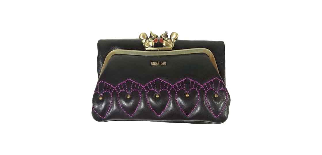 アナスイ 314432-10 キッシング レザー 外口金二つ折り財布 買取実績