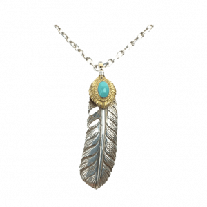 アリゾナフリーダム T-51p 上金ターコイズ ハートフェザー ペンダントトップ 70mm 太50cmチェーン ネックレス 買取実績