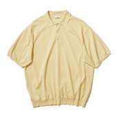 ATON エイトン COTTON WASHI KNIT HALF SLEEVE POLO SWEATER コットン 和紙ニット ポロシャツ 画像