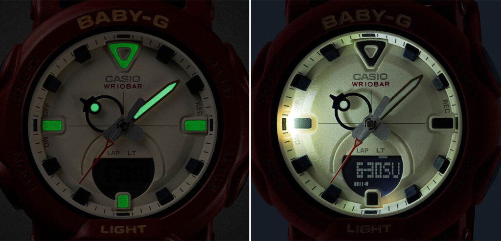 ベビーG「BGA-310RP」 2023年秋冬新作 一部蓄光仕様の時分針とインデックス ライト 画像