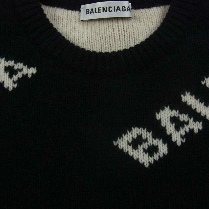 バレンシアガ 18AW 529067 T1471 ロゴ 総柄 ニット セーター 買取実績 画像