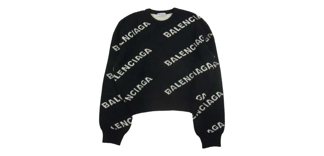 バレンシアガ 18AW 529067 T1471 ロゴ 総柄 ニット セーター 買取実績