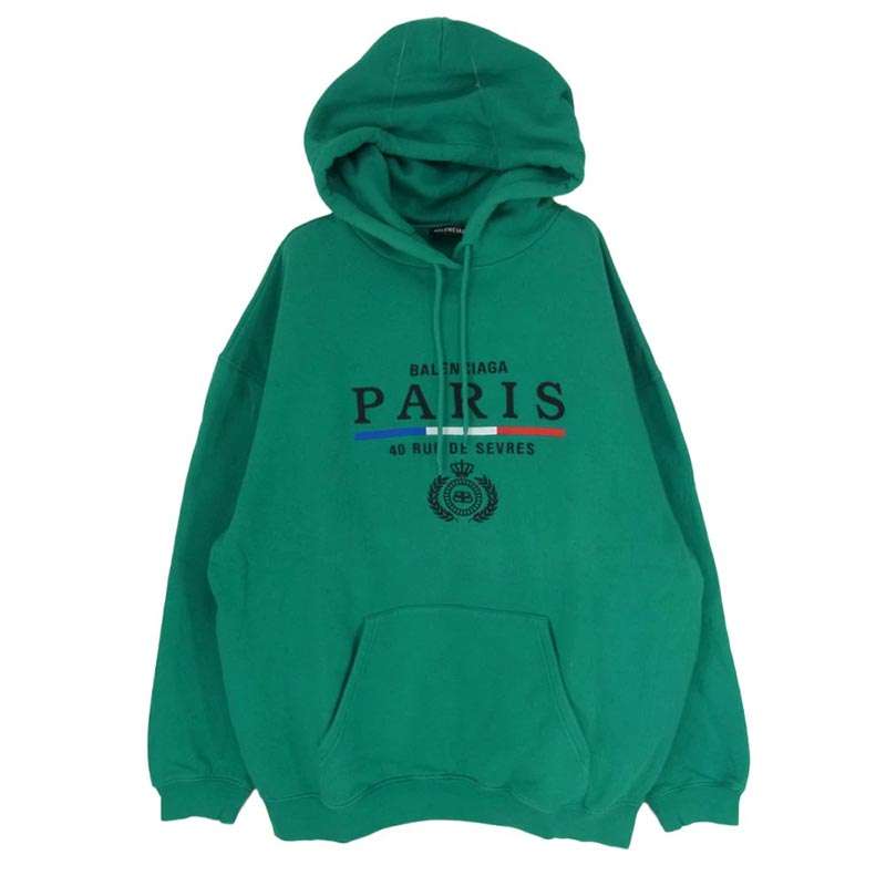 バレンシアガ 19AW 570811 TGV68 Paris Flag Pullover Hoodie ロゴプリント パリフラッグ プルオーバー パーカー フーディー 買取実績 画像