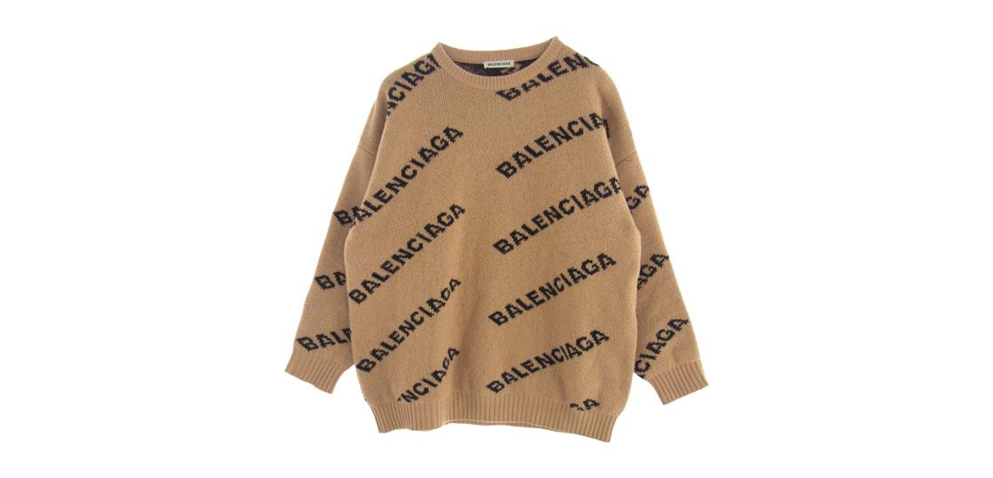 バレンシアガ 19AW 581027 T1473 オールオーバー ロゴ ウール ニット 買取実績