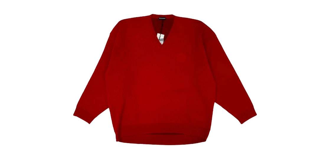 バレンシアガ 19AW 594732 T4097 ロゴ刺繍 Vネック ニット 買取実績