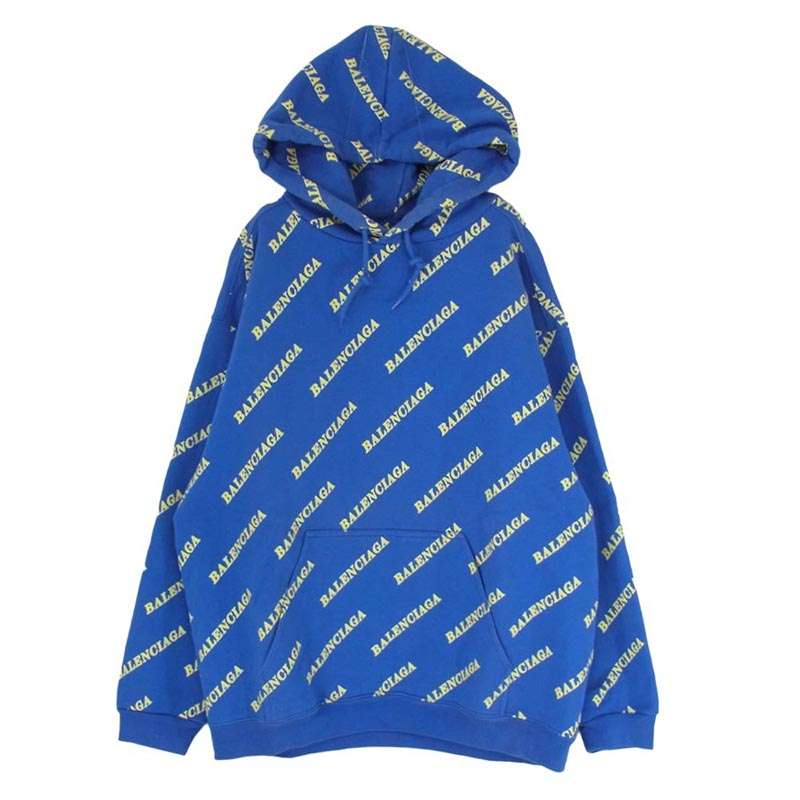 バレンシアガ 20SS 600583 TIV71 LOGO HOODIE 総柄 ロゴプリント プルオーバー パーカー フーディー 買取実績 画像