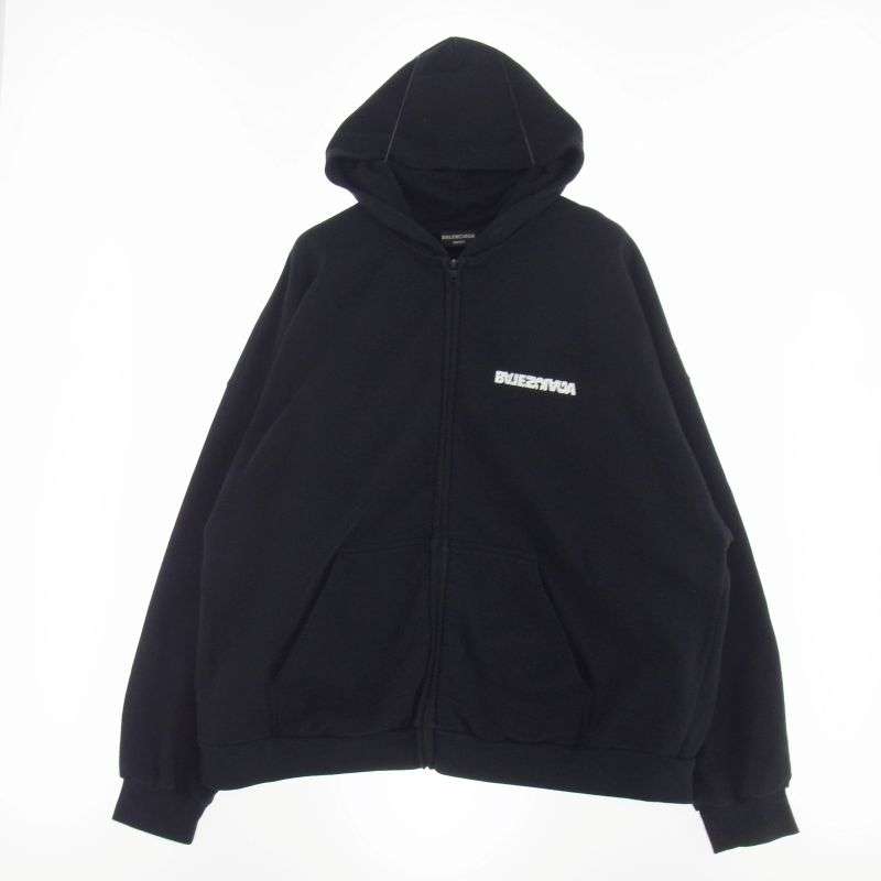 バレンシアガ 21AW 674719 TLVB4 Wide Zip Up Hoodie ターンワイド ロゴ ジップアップ フーディ パーカー 買取実績 画像