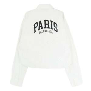 バレンシアガ 21SS 690373 TYB18 PARIS ロゴ刺繍 クロップド ボタンダウン 長袖 シャツ 買取実績