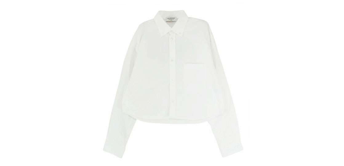 バレンシアガ 21SS 690373 TYB18 PARIS ロゴ刺繍 クロップド ボタンダウン 長袖 シャツ 買取実績