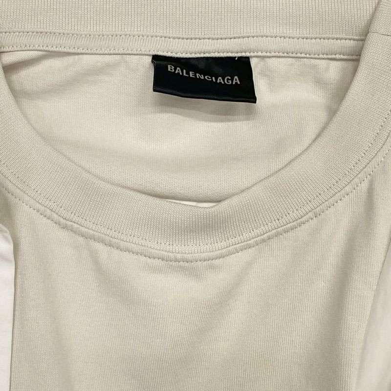 バレンシアガ 23SS 725608 TYB18 トロンプルイユ レイヤード ドッキング 長袖 シャツ 買取実績 画像