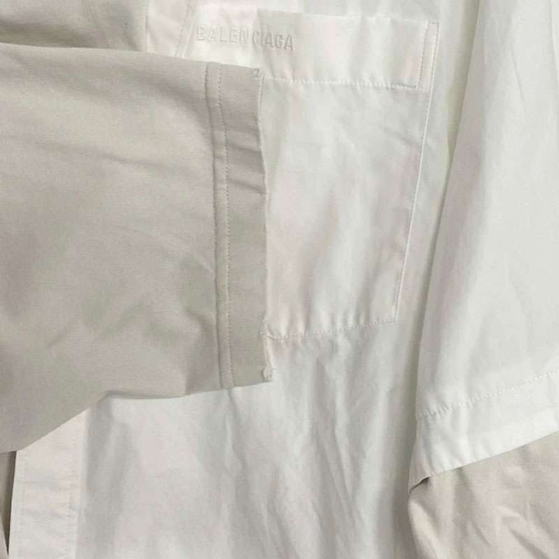 バレンシアガ 23SS 725608 TYB18 トロンプルイユ レイヤード ドッキング 長袖 シャツ 買取実績 画像