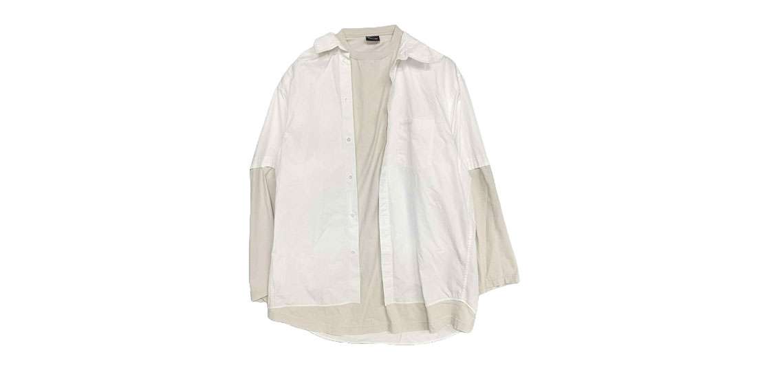 バレンシアガ 23SS 725608 TYB18 トロンプルイユ レイヤード ドッキング 長袖 シャツ 買取実績